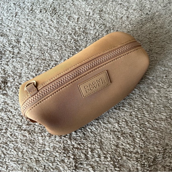 Dagne Dover Hunter Neoprene Toiletry Bag In Camel, Size Small - Picture 3 of 9